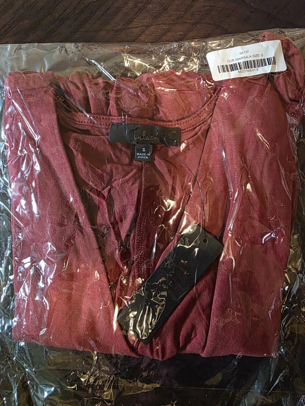 Lulus Marren Rust Red Short Sleeve Surplice Faux Wrap Bodysuit - Small - NWT! - Picture 11 of 13